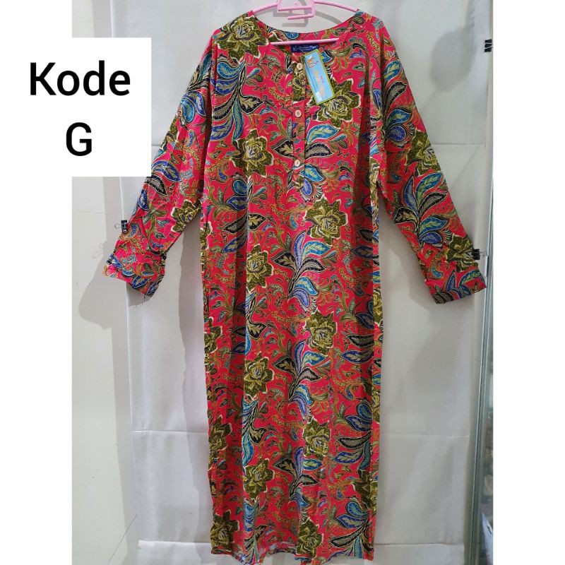 Daster kencana ungu, tangan panjang, label biru