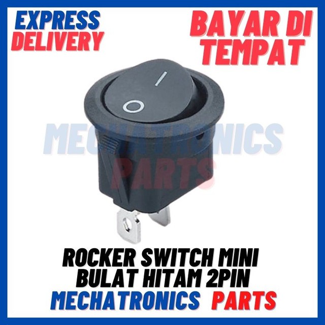 [SWI-0006] ROCKER SWITCH MINI BULAT HITAM 2PIN