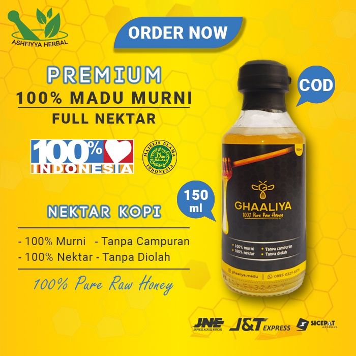 

Madu Lebah Asli Murni 100% Madu Hutan Ghaaliya Nektar Kopi Randu Uray Sahela Odeng Multiflora 150ML