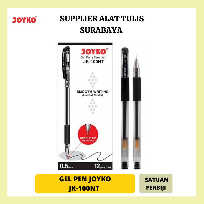 

PULPEN / BOLPOIN / BALLPOINT PENA GEL JOYKO JK - 100 NT ORIGINAL 100% HITAM SMOOTH WRITING!!!