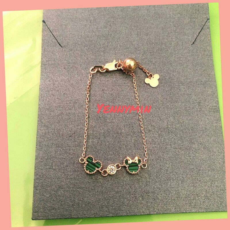 GELANG WANITA SERUT RANTAI ANAK MICKEY MINNIE HIJAU HWT KADAR375