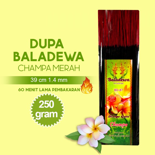 Dupa/ Hio Wangi Harum Baladewa 39 cm 250 gram Champa hitam