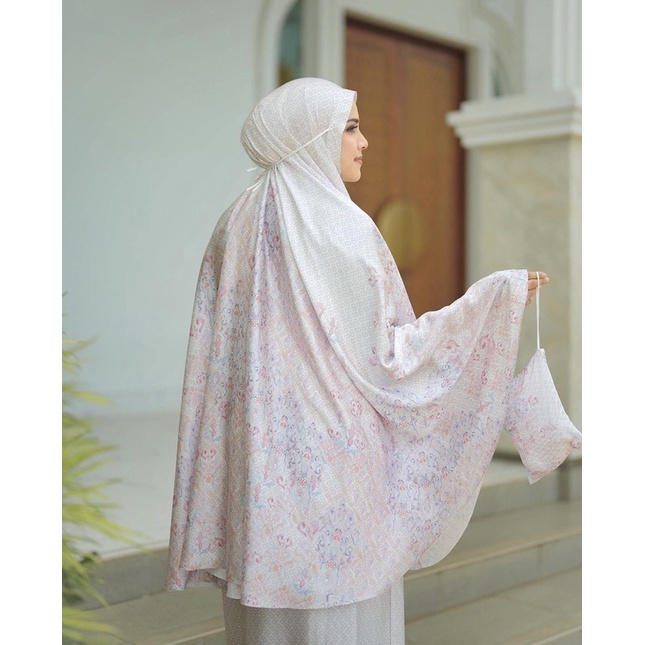 Buttonscarves The Granada Series Prayer Robe in White Pink, Cameo Green, Dove