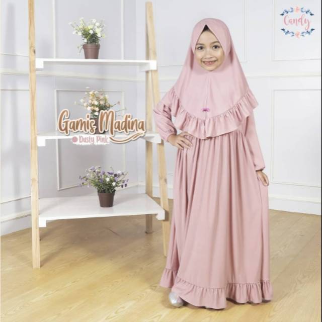 Gamis Madina Anak By Candy Gamis Anak Bahan Jersey Dengan Hijab Gamis Set Hijab Anak Bahan Jersey Shopee Indonesia