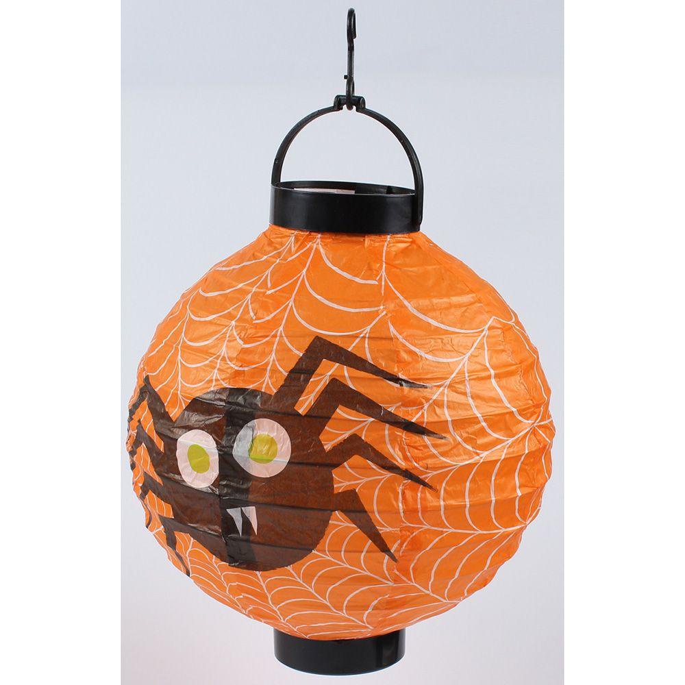 R-flower 2PCS Halloween Dekorasi Hadiah Labu Spider Gantung Bola Lampion Kertas