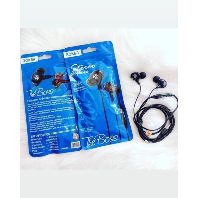 SEN - Handsfree Headset Roker RK60k Earphone The Boss RK60K  Handset Handsfree Roker The Boss Earphone