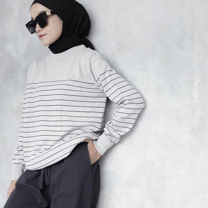 Telah Hadir.. Sugi Label - Gea Top Atasan Rajut Katun Adem Stripe