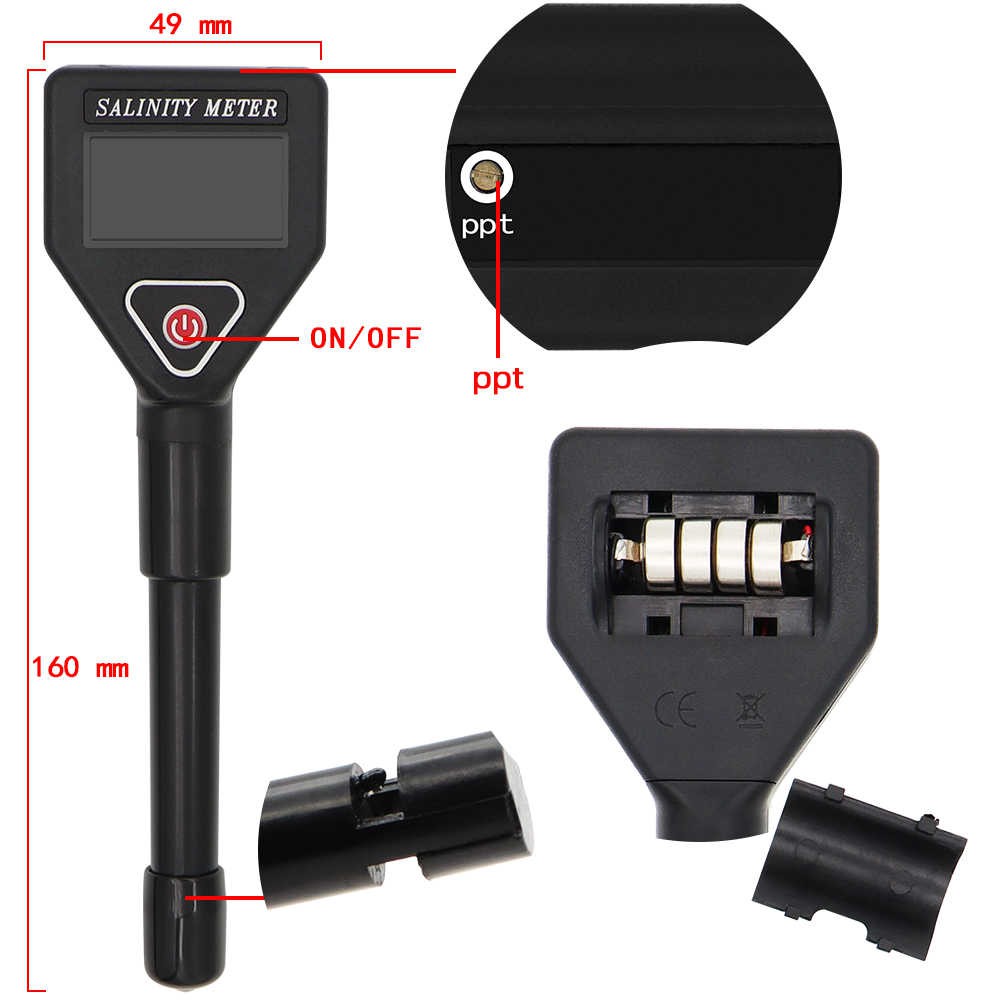 Salinity Meter Digital Seawater Food Salinity Tester Salt Concentration