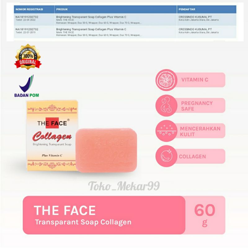 THE FACE SABUN COLLAGEN 80G BPOM RESMI