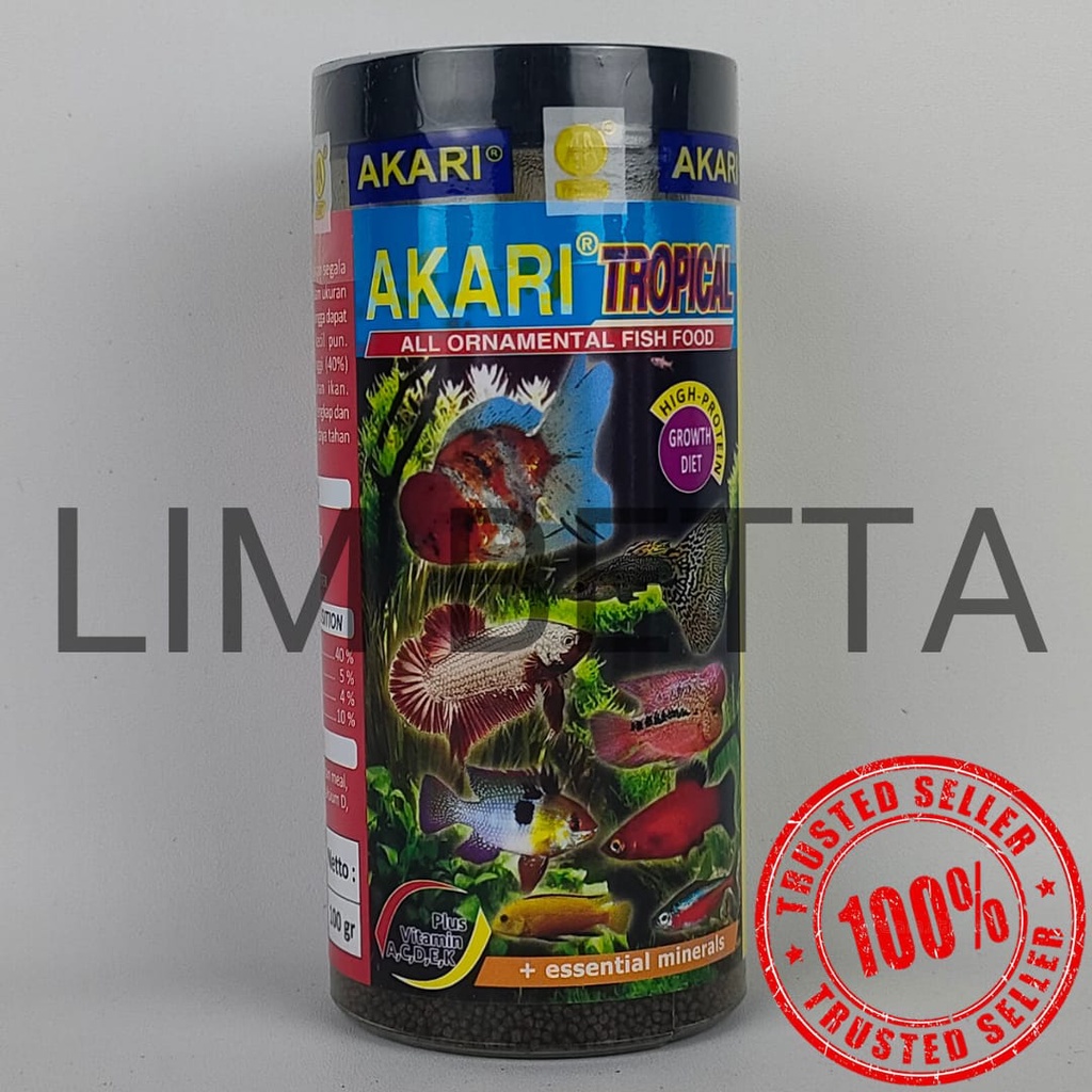 (BOTOL) AKARI TROPICAL 0,7 MM 100 GRAM / MAKANAN IKAN TROPICAL