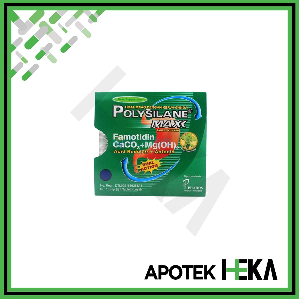 Polysilane Max Tablet Strip isi 4 Tablet - Obat Lambung (SEMARANG)