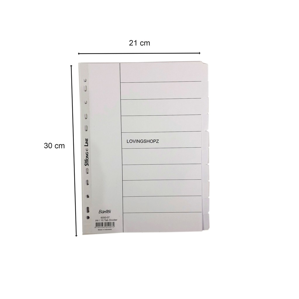 

IK6 Tab Divider Bantex A4 Putih Semua, Pembatas Binder Bantex A4 6050-07