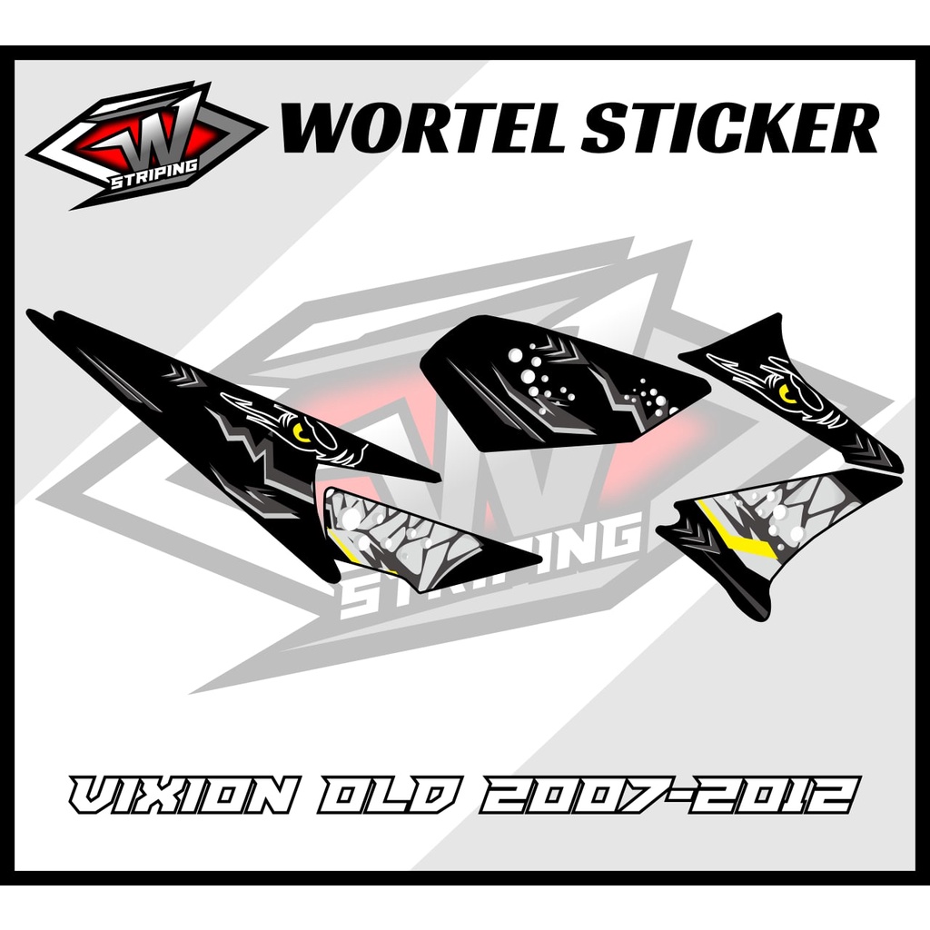Striping Hologram Vixion Old-Stiker Variasi Lis Motor Vixion Motif Hiu