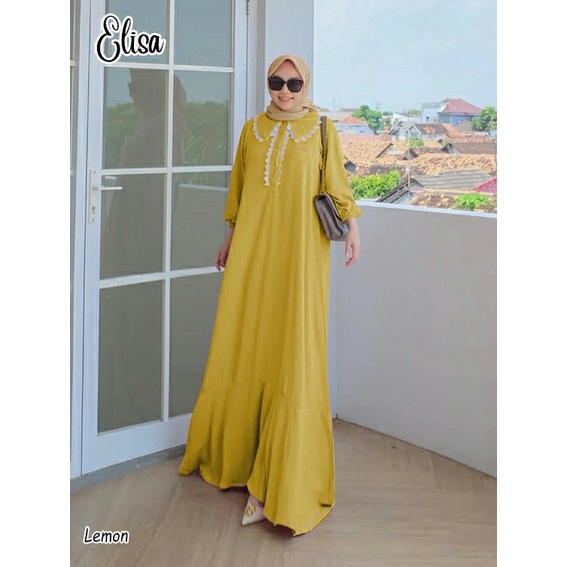 CASUAL DRESS PANJANG ELISA BAHAN ADEM