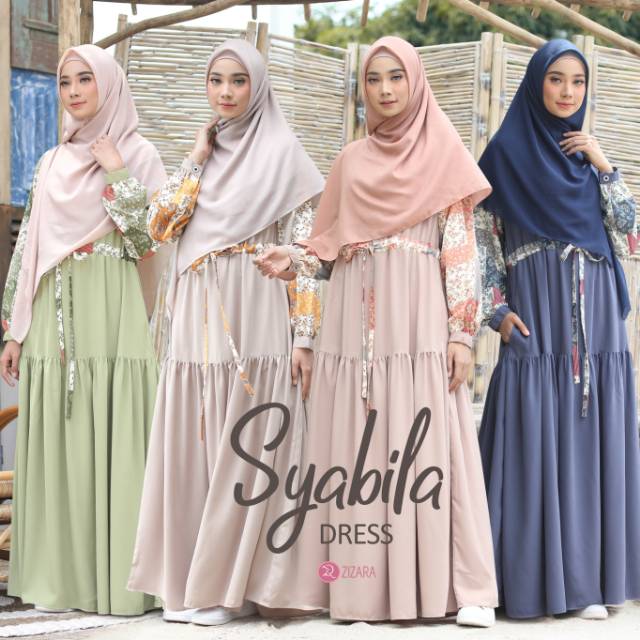 ZIZARA SYABILA DRESS D gamis only bahan ravena motif dan ity polos