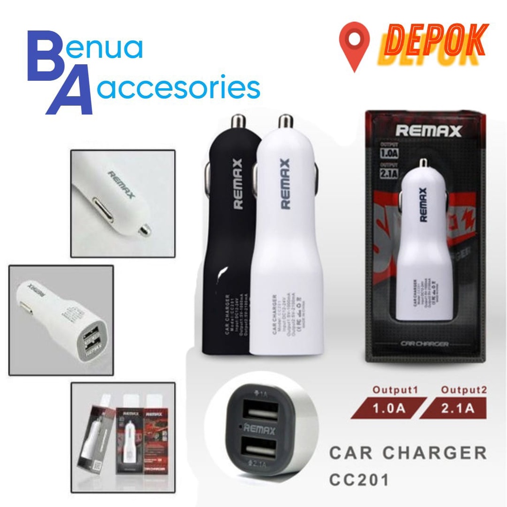 (ba) SAVER MOBIL REMAX 2USB OUTPUT 1.0A / 2.1A KUALITAS BAGUS