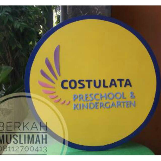 Indoor D70/ Papan Nama Kayu Mdf toko butik cafe tempat usaha/plang costulata 7 kg