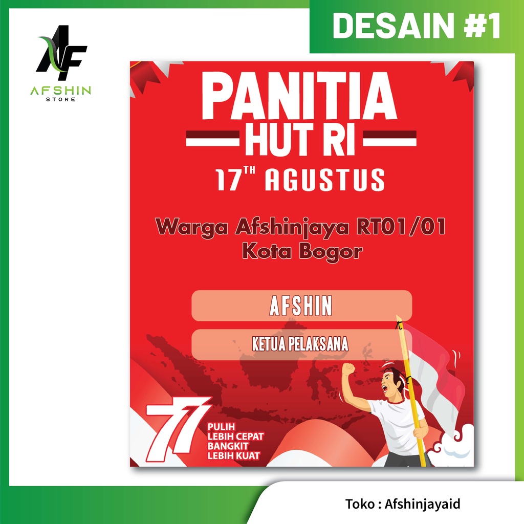 Jual Cetak Nametag Panitia Desain Panitia 17 Agustus dengan Nametag plus  Tali Murah | Shopee Indonesia