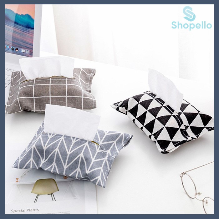 SHOPELLO - Tempat Tissue Sarung Tisu Canvas Kotak Tissue