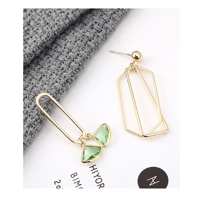 LRC Anting Tusuk Fashion Gold Plated Gold Cutout S925 Silver Needle Earrings Y62822