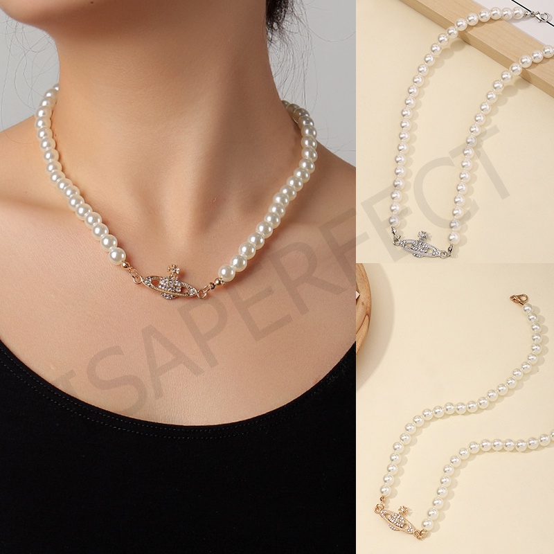 Perhiasan Fashion Eropa Dan Amerika Penuh Berlian Saturnus Kalung Gelang Planet Perhiasan Wanita