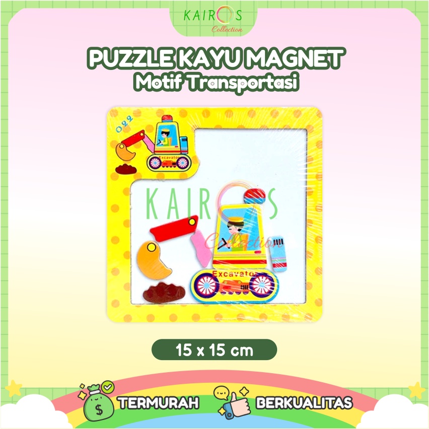 Puzzle Anak Magnet Kayu Transportasi