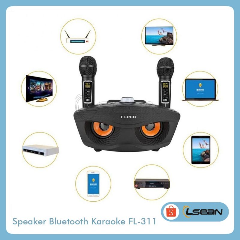 SPEAKER KARAOKE FLECO | BONUS MIC WIRELESS SPEAKER PORTABLE