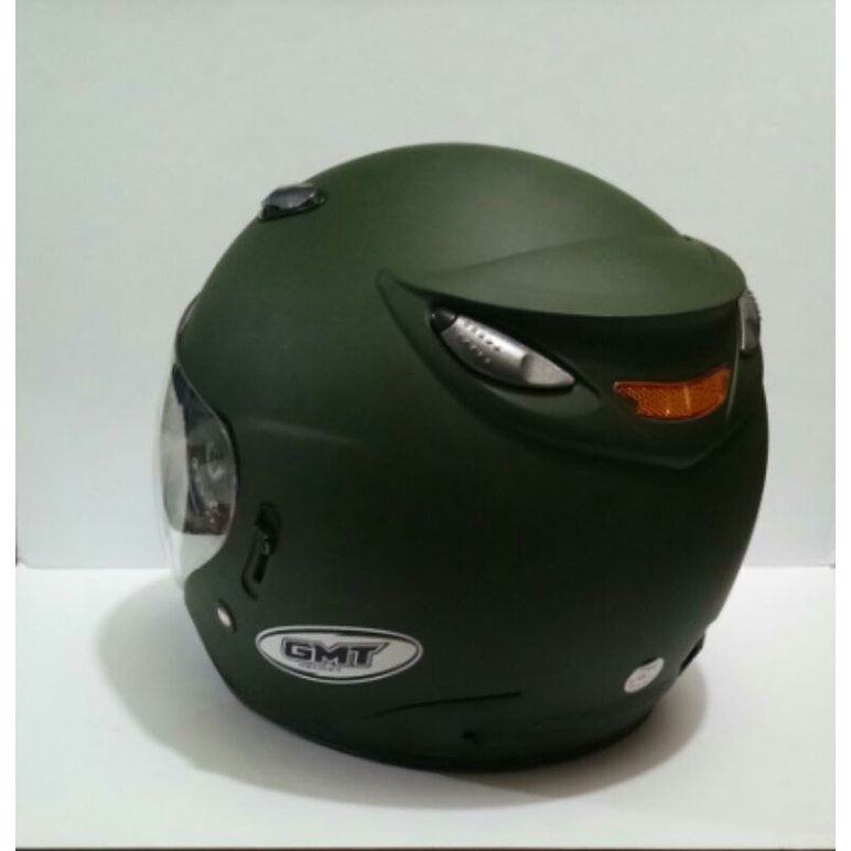 Helm Sepeda Motor Half Face Double Visor GMT Original/Helm Pria Wanita/Helm SNI/Helm Murah Army Doff