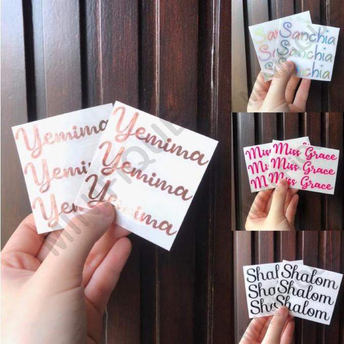 

Cutting sticker label nama vinyl decal oracal 2cm minifiq90 dijamin