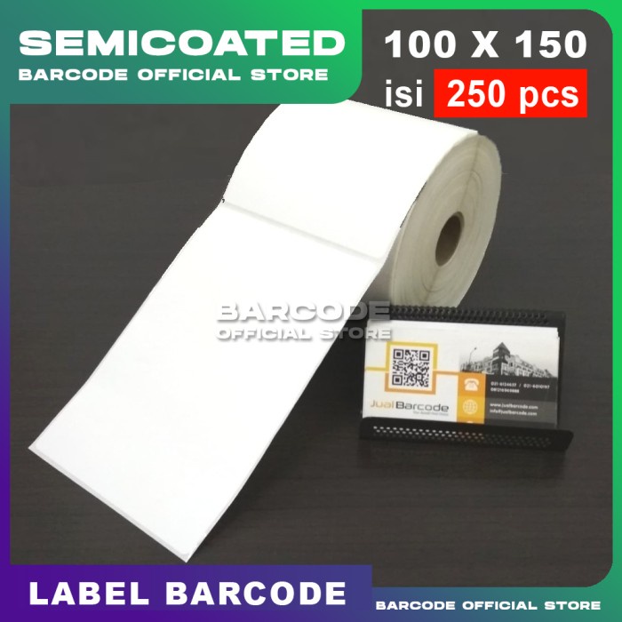 

LABEL BARCODE 100 X 150 KERTAS STICKER SEMICOATED 100x150 mm (250pcs)