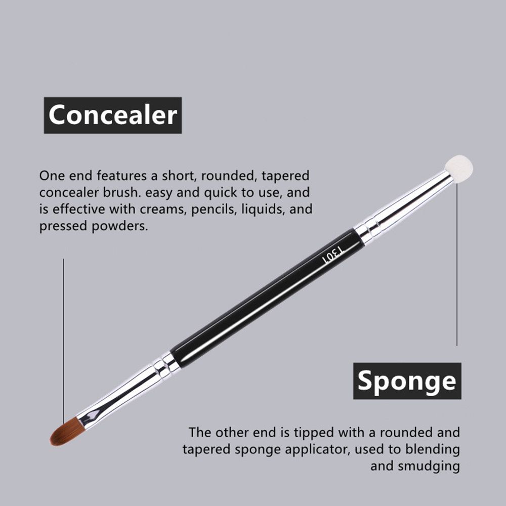 Handle Nose Concealer Creams Sponge Head Soft Concealer Brush Eyeliner Brush Beauty Tools Double-Ended Makeup Brush