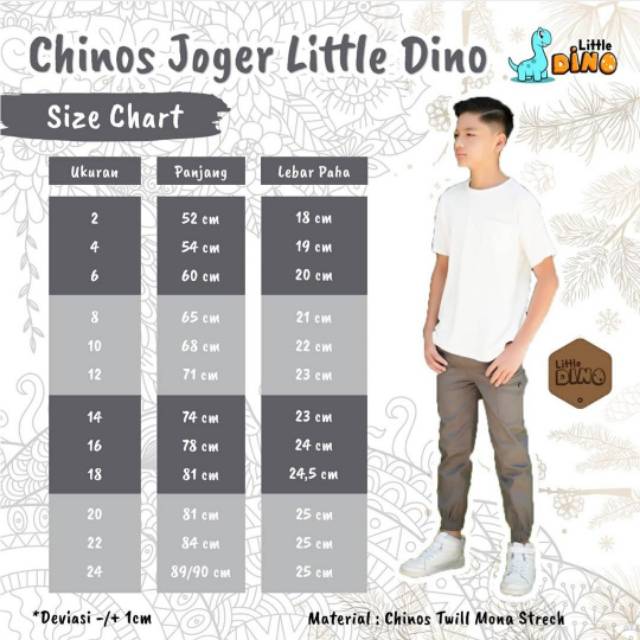 Littledino Joger Chino Cargo Anak 1-15 Tahun