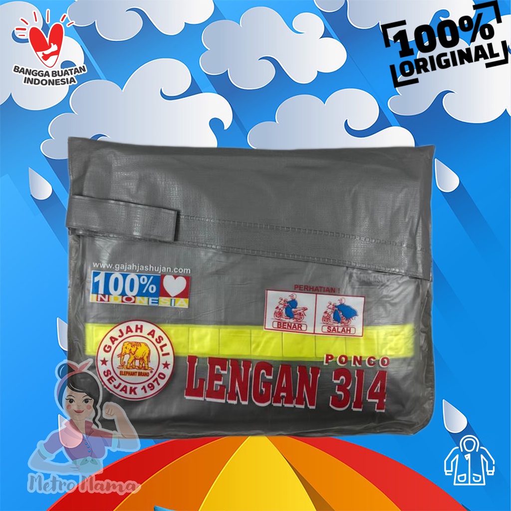 Jas Hujan Ponco Lengan Super 314 Cap GAJAH ASLI ELEPHANT BRAND