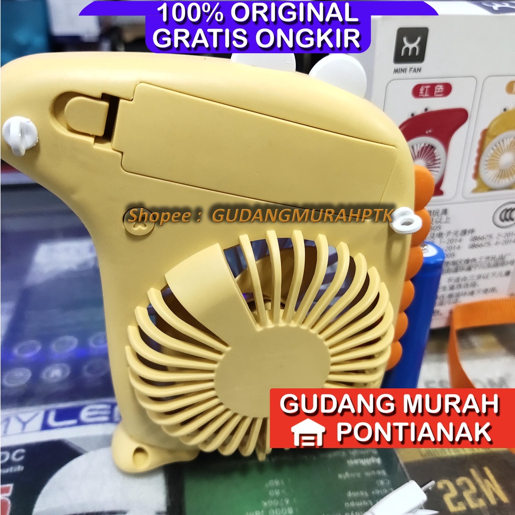 Kipas Angin Portable Charge Model Buaya Chaby Baby Croco pakai cas bisa bawa bawa jalan