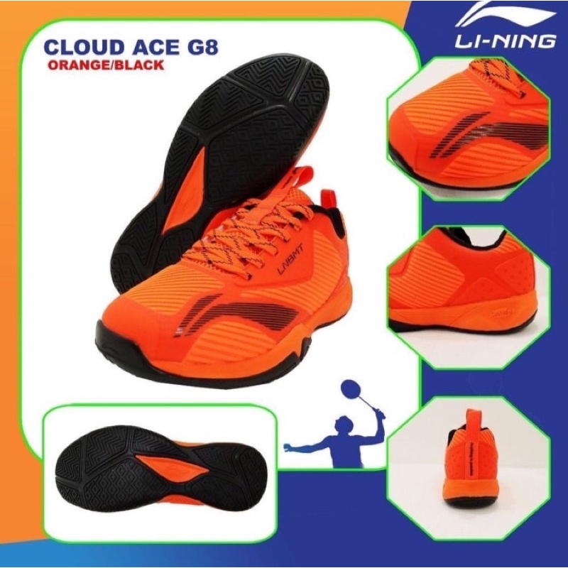 Sepatu Badminton Lining Cloud Ace G8 - Cloud Ace 8 Original