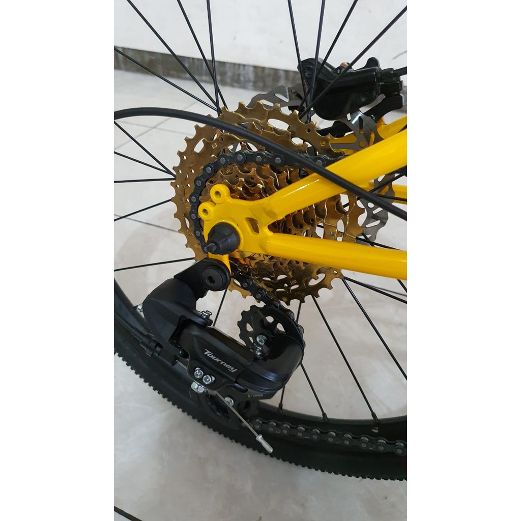 Sepeda Lipat FNHON Storm Kuning Discbrake Disc brake 2 x 8 speed Crank sora 50 34 Shimano 11 36