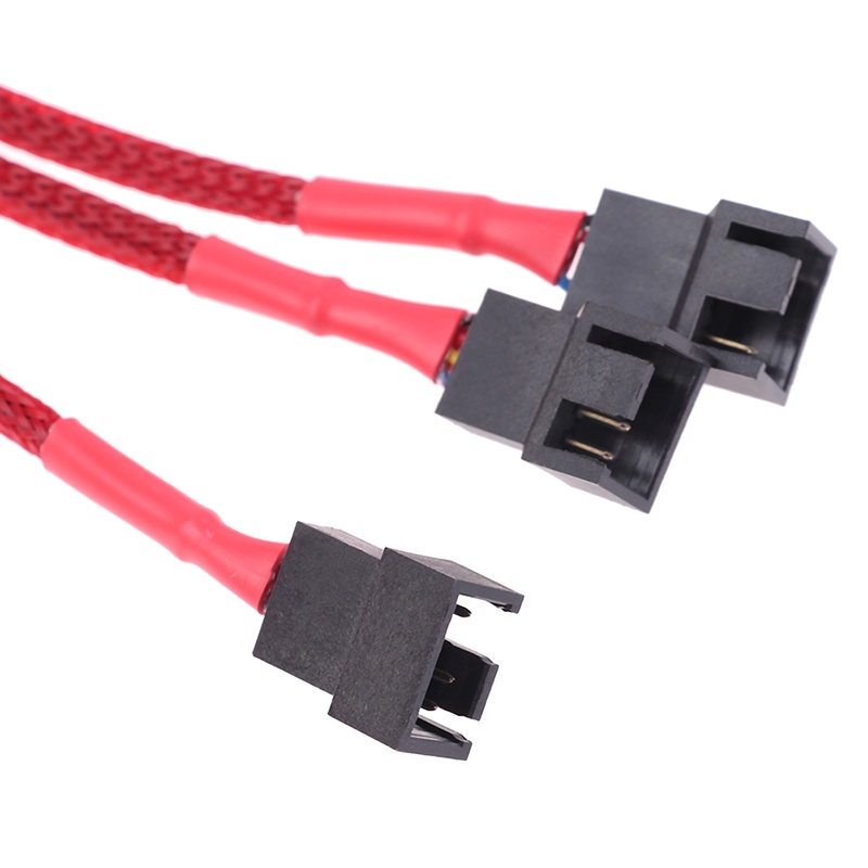 (LUCKID) 1pc Hub Kipas Pendingin Komputer 1 Ke 3 Arah 4Pin PWM Warna Merah