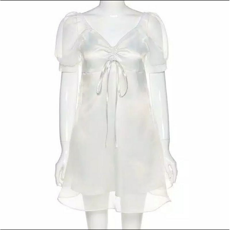 Dress putih white mini korea murah