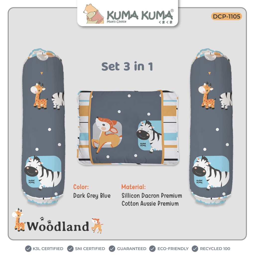 Kuma Kuma Bantal Bayi Set 3 In 1