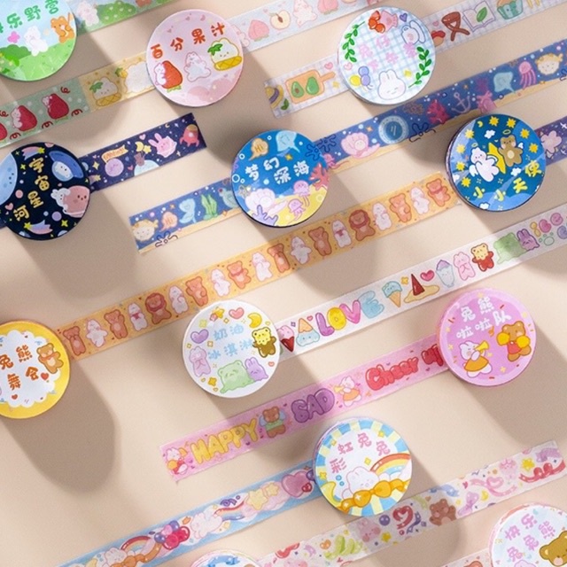 

[minni.id] 1Roll washi tape SWEET Cute Town for Journal Diary