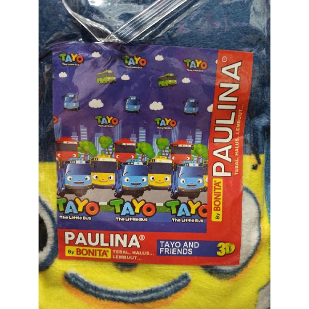Selimut Paulina By Bonita Ukuran 160 X 200 CM Paling Tebal Dan Halus DiKelasnya Dijamin Tidak Luntur-Tayo And Friends