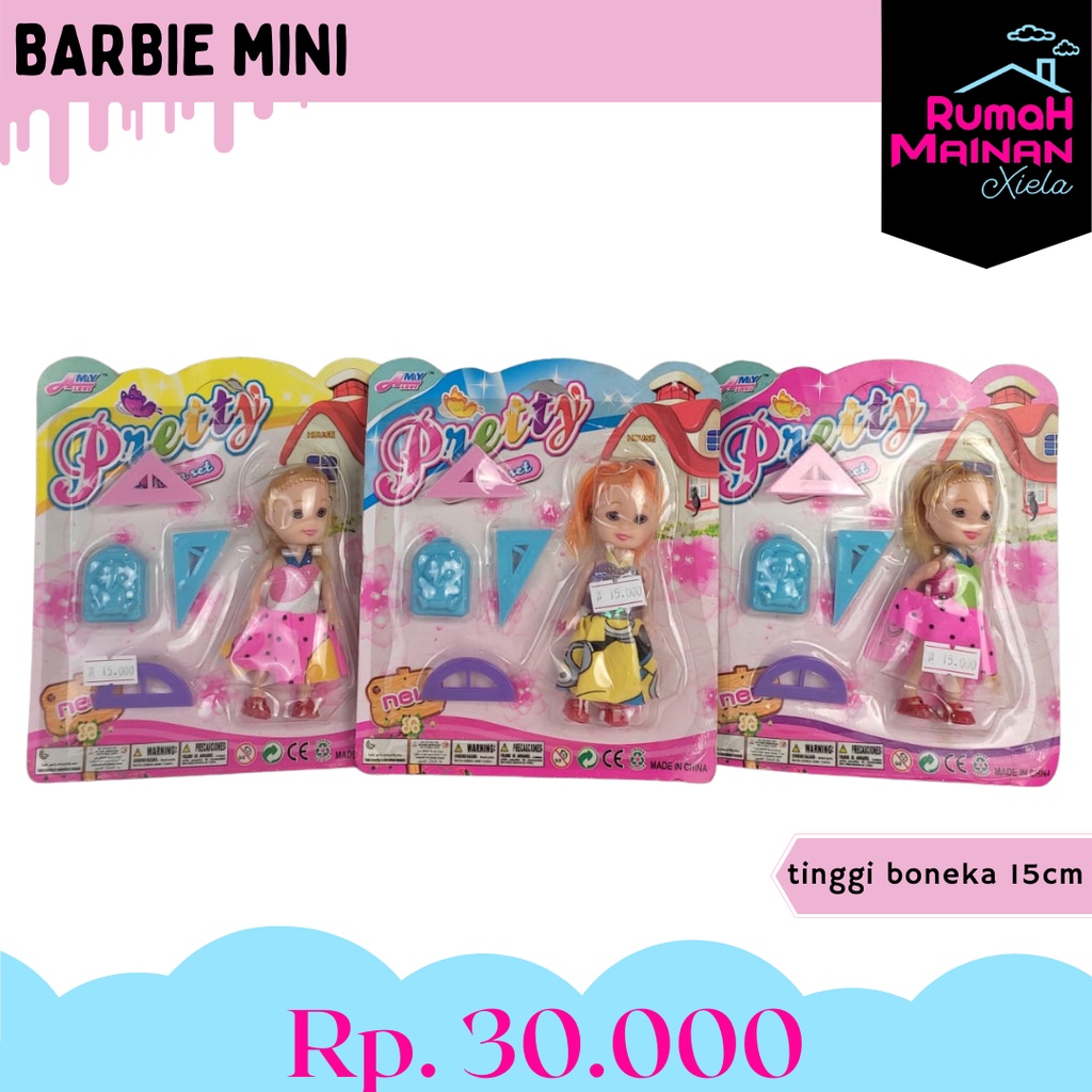[RMX] BARBIE MINI - MAINAN BONEKA BARBIE KECIL DAN AKSESORIS PEREMPUAN