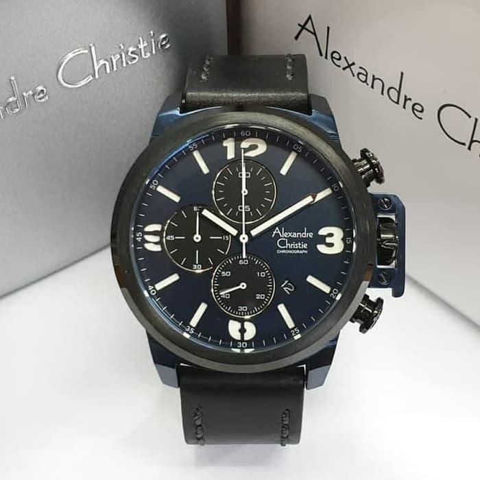 Jam Tangan Cowok Alexandre Christie AC 6280 Alexandre Christie AC6280 Blue Black Original