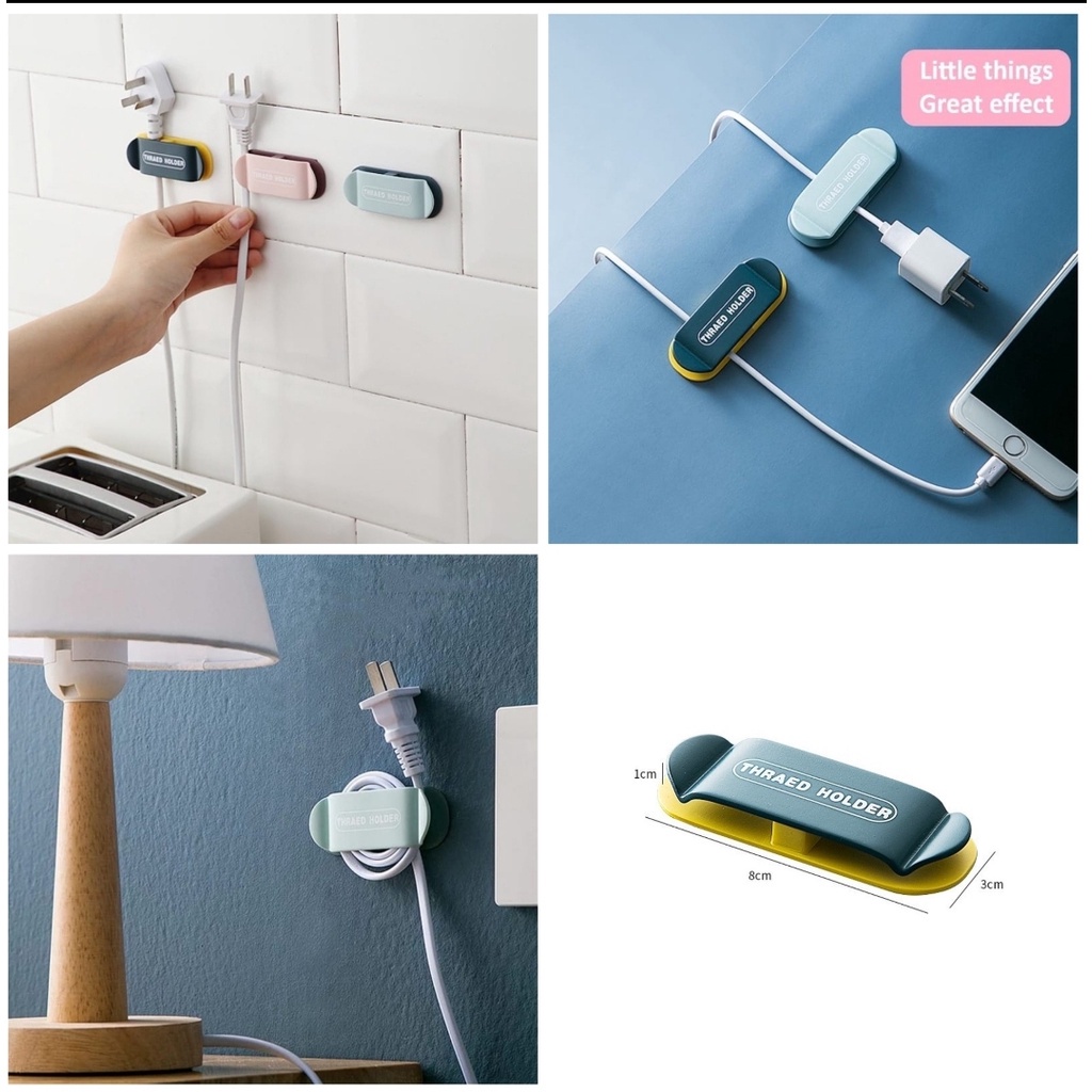 Thread holder gantungan kepala kabel perapih kabel listrik clip kabel casa  jepitan kabel pengait kabel