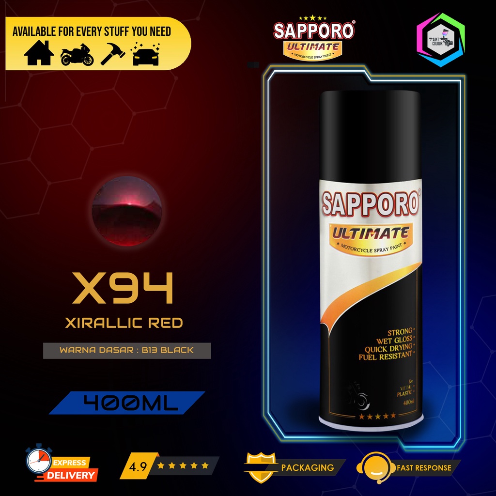 SAPPORO ULTIMATE Metallic Colour Cat Semprot - X94 Xirallic Red