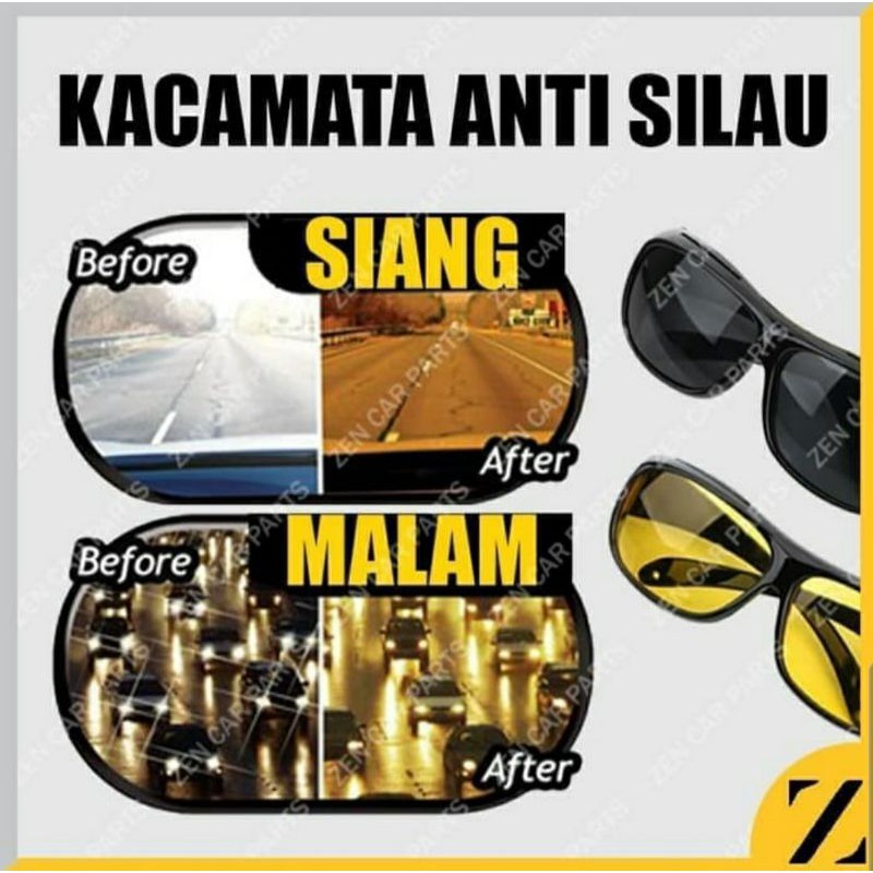 Kaca Mata HD VISION (1 box isi 2 ) Anti Silau Kaca Mata Siang Malam / Kaca Mata VISION