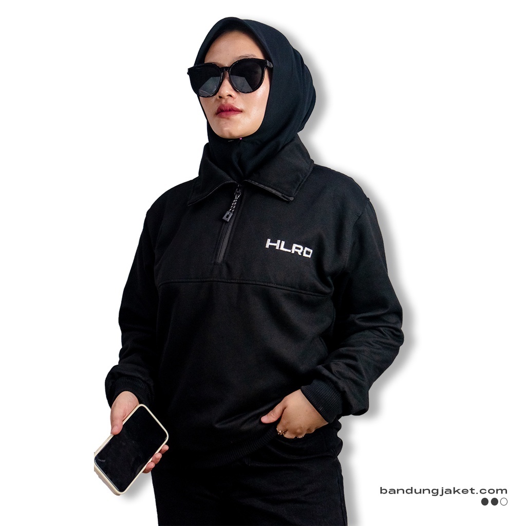 Holyrider Turtleneck Zipper  Black Mocca II  Sweater kerah tinggi trendy