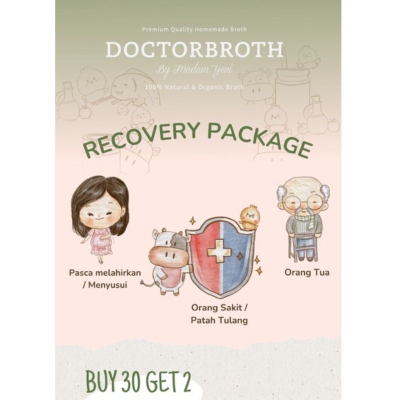 RECOVERY PACKAGE 30 JAR FREE 2 JAR CHICKEN BONE BROTH BY DOCTOR BROTH