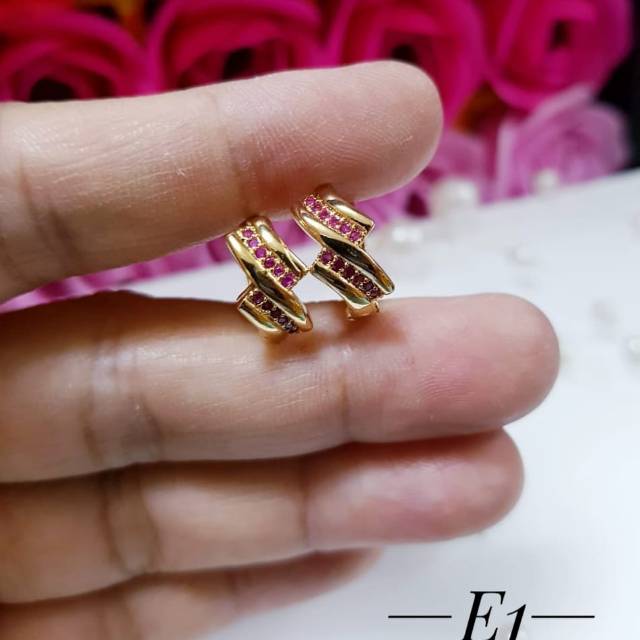 Xuping anting lapis emas 18k 1013j