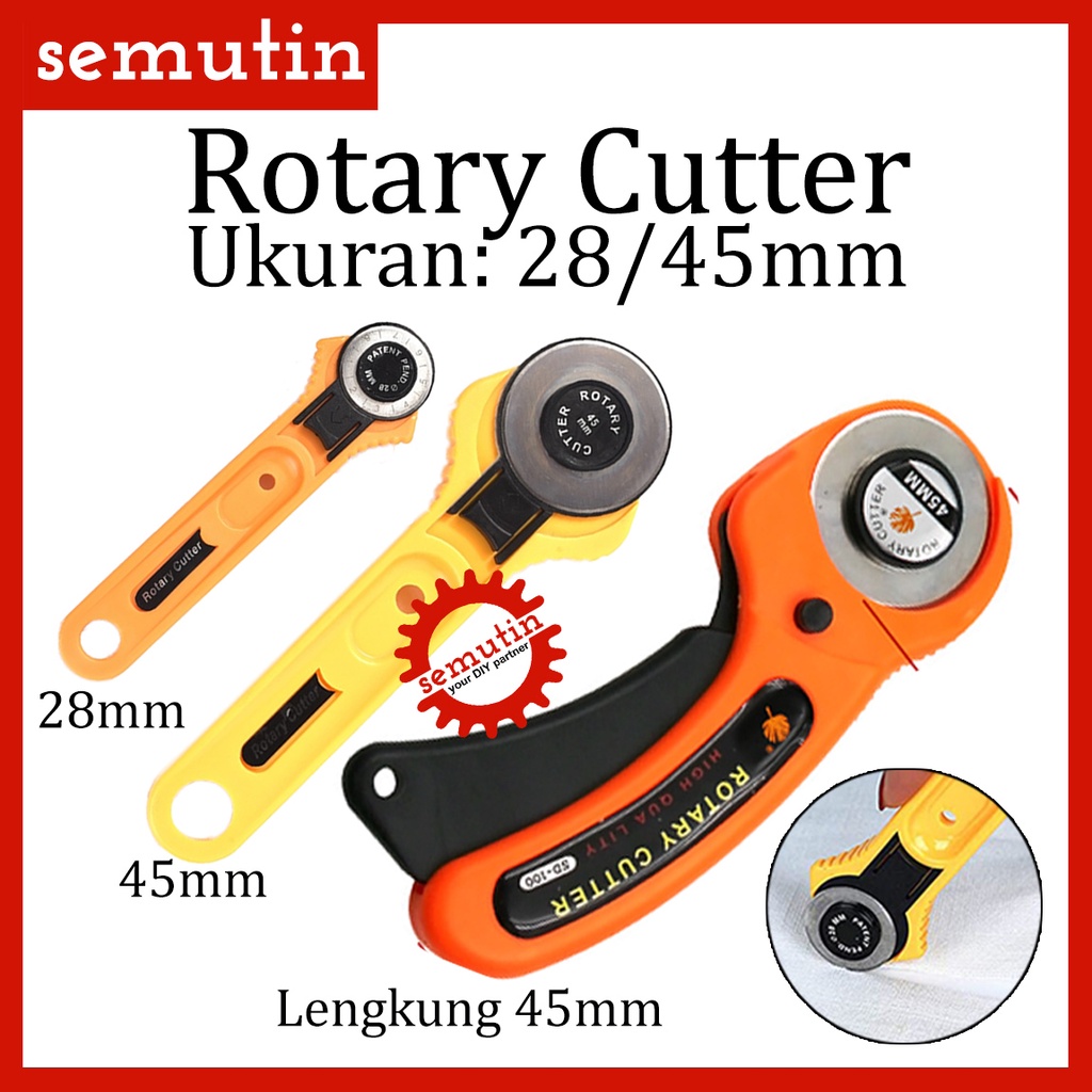 

Zyd Rotary Cutter 28mm 45mm / Roller Blade Alat Potong Bahan Gunting Kain Pemotong Kertas